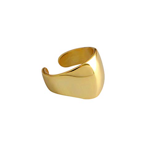 Minimalist Polished Ear Cuff Helix Cartilage Clip on Earring for Women Girls Men S925 Sterling Silver Small Hoop Wrap Earrings Non-Pierced Ear Adjustable Unisex Jewelry One Piece (Gold Plated)