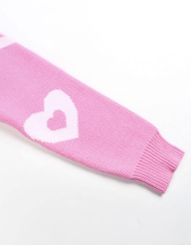 Image of Women's Pullover Sweaters Cute Multi-Hearts Knitted Casual Sweater