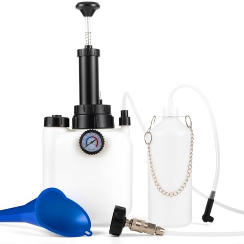GAsupply Bremsenentlüftungsgerät, 3L Bremsflüssigkeitswechselgerät mit 1L Bremsenentlüfterflasche und E20 Adapter, Geeignet für die Meisten EuropäIschen Automodellen