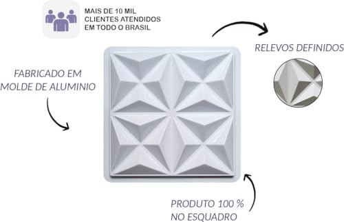 Kit 4 Formas 3d Molde Placa Gesso 30x30 Estrela