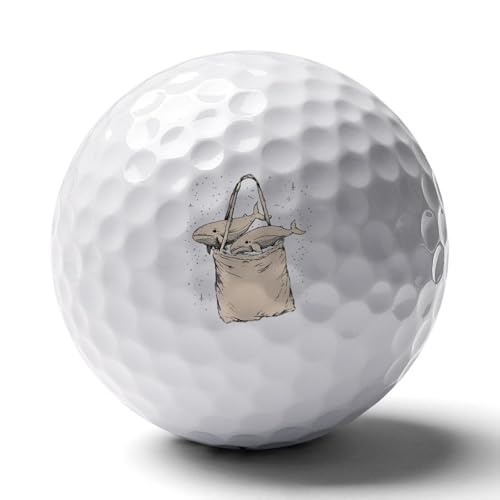 Whale in The Bag Logo Golf Balls Personalized Ball Custom for Men Women Boyfriend Husband