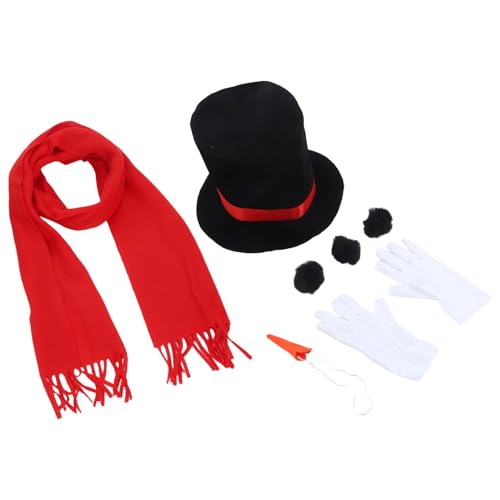 LIFKOME Weihnachtliches Schneemann-kostüm mit Hut Schal Handschuhen und Karottennase Erwachsenen-schneemann Zubehör für Winter-events Fasching Bühnenauftritte und Gruppenkostümierung