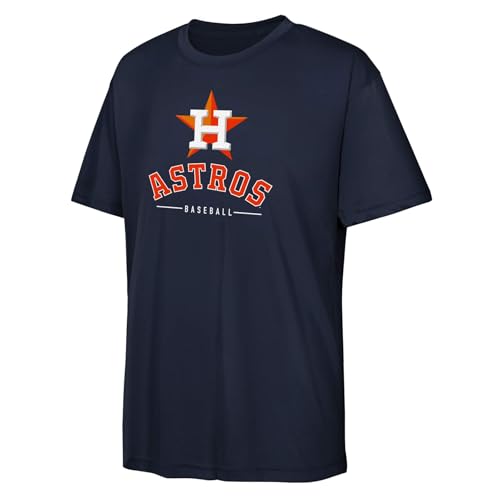 MLB Kids Youth 4-20 Official Team Spirit Premier T-Shirt (Size 5/6 Regular Houston Astros - Navy)