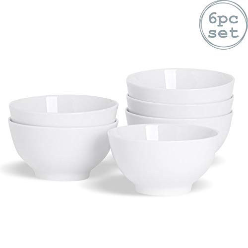 Argon Tableware White Rice/Dessert Bowls - 13cm - Set of 6