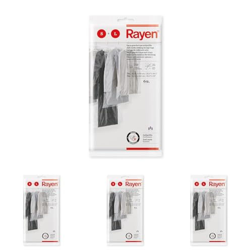 Rayen | Sacos guardarropa antipolilla y antipolvo| Funda de armario | Protege tu ropa | Pack 6 unidades | Talla S (3u): 65x100cm | Talla L (3u): 65x150cm (Paquete de 4)