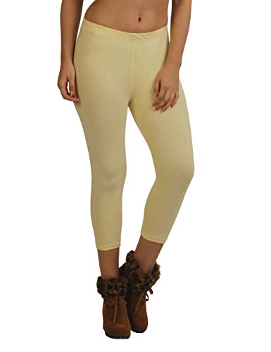 Image of Frenchtrendz Women's Cotton Spandex Stretchable Mid Rise Slim Fit Legging Capris (XS-4XL)