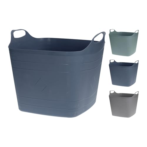 HAC24 Flexibler Kunststoff Aufbewahrungskorb 25 L Mit Griffe Flexi Korb Tragekorb Haushaltskorb Allzweckkorb