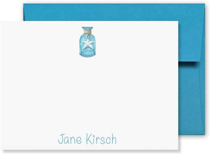 kai kai market | Starfish Vase | Personalized Stationery | Flat Note Cards and Envelopes | Marine, Nautical | Thank You Cards |