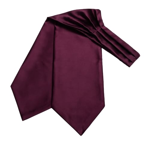 Image of Hi-Tie Silk Ascot for Men Self Tie Men's Cravat and Flower Lapel Pin Handkerchief Cufflinks Set for Wedding Party