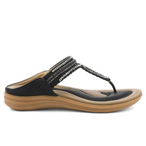 Image of UBFEN Womens Slides Walking Sandals Comfortable Platform Slip On Dressy Summer