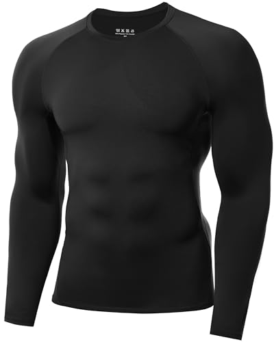 WISMBOX Herren Kompressionsshirt Langarm Unterziehshirt für Fitness und Sport Funktionsshirt für Laufen Gym Fußball