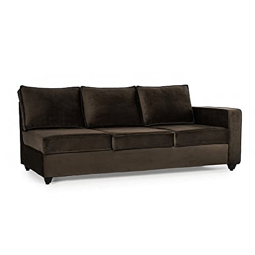 Image of Wakefit Sofa Set | 3 Year Warranty | Sofa 3 Seater, 3 Seater Sofa for Living Room, Wooden Sofa Set, 3 Seater + Left Aligned, Sofa for Living Room - Napper(Fabric-Velvet : Stone)