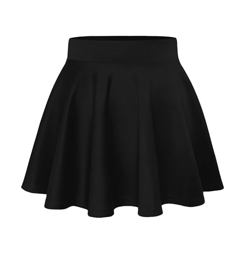 Hybrid & Company Womens Stretch Super Short Flared Casual Nylon Ponte Mini Skate Skirt4