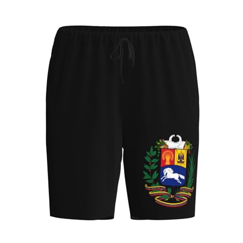 Coat of arms of Venezuela Pajama Shorts for Men, Men's Pajama Bottoms, Sleepwear for Summer2