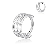 Candyfancy G23 - Piercing para nariz de titanio de 16 g, para cartílago, hélice, daith, rook, tragus, labio, piercing para mujeres y hombres, 8/10/12 mm, 12MM, Titanio