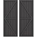 Ekena Millwork ARW102BF621X72SMH Americraft Six Exterior Real Wood Two Equal Panel Framed Board-n-Batten Shutters w/Double Z-Bar (Per Pair), 21"W x 72"H, Shadow Mountain