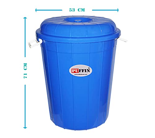 Image of PUFFIN Multipurpose Plastic Storage Bucket Drum 100 LTR with Lid Blue