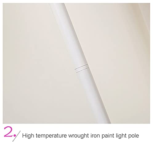 Lámpara de pie moderna LED para despacho y dormitorio con interruptor de pie blanco roto 7