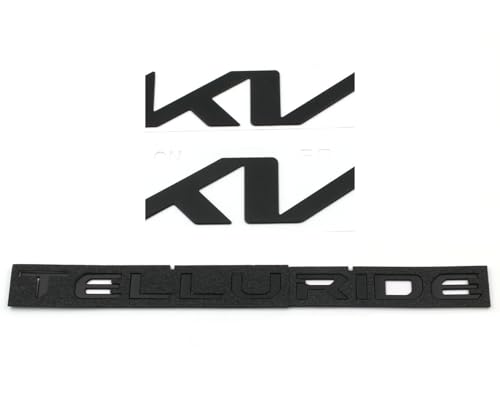 Image of 3PCS Matte Black Replacement Front Rear Emblems for 2022-2025 Telluride (Matte Black)