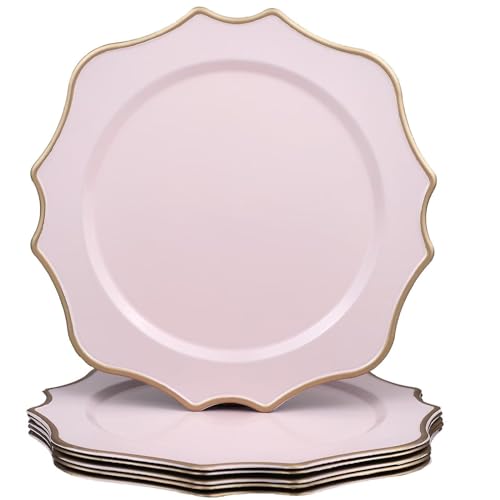 Set de 10 platos cargadores decorativos de plástico 13 in miniatura 4