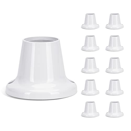 Aigostar Portalampara E27 Zocalo,Lámpara de Zócalo,E27 Casquillo de Bombilla LED Redondo Portalamparas Techo,Máx. 60W,4A,Blanco,10PCS