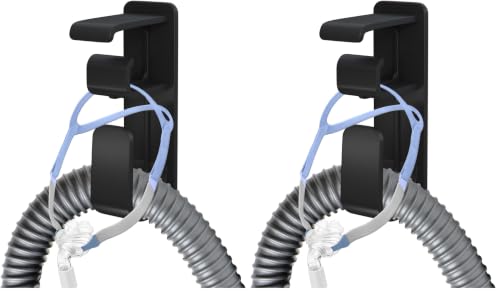 Image of CPAP Hose Holder Hanger cpap Mask Hook & Tubing Holder for Bed with Anti-Skid Function Avoids Hose Tangle and 4 Removable Refill Strips(Damage-Free Hanging) cpap Machine Supplies (Pack of 2)
