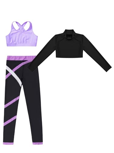 Ensemble sportif fille lavande 13-14 ans avec t-shirt brassière et leggings - 3
