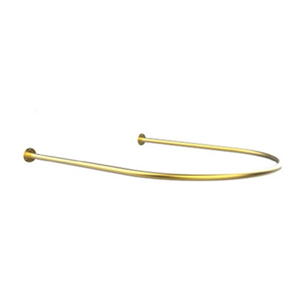 Gardinenstange aus Metall in U-Form – Duschvorhangstange – Gardinenstange für Umkleidekabinen des Bekleidungsgeschäfts – Vorhangschiene, Vorhangringregal (Farbe: Gold, Größe: 100 x 95 cm)