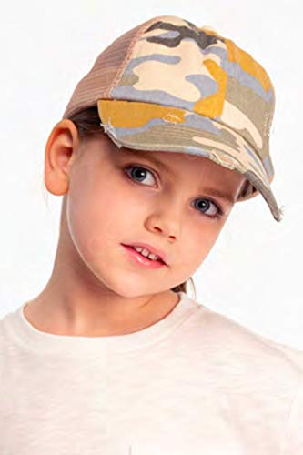 ScarvesMe Girl's Criss Cross Hat Messy Bun High Ponytail Kids Baseball Cap2
