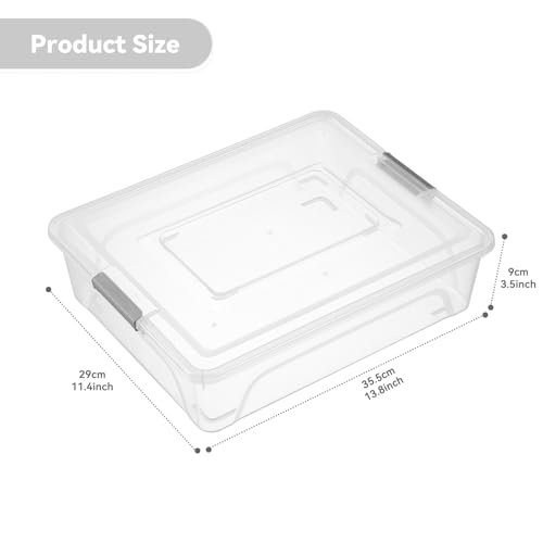 Bac de rangement empilable transparent novelinks Lot de 4 boîtes en plastique avec couvercle