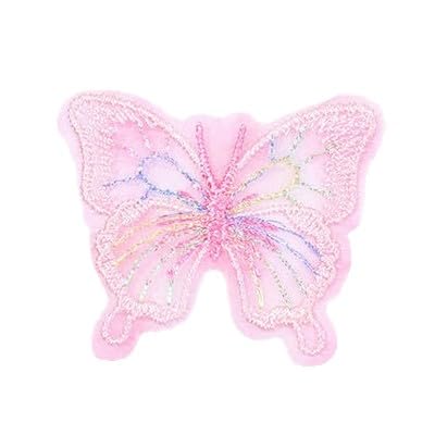 Naszywka haftowana 5 * 4 cm 30 szt. Różowa mała naszywka z haftem Guaze, aplikacje do prasowania, motyle na ubrania, duże naszywki przyszycia kurtkę jeansową(Light Pink)
