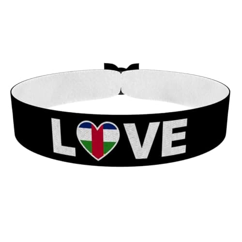 Druck-Palast Love Drapeau République Centrafricaine - Bracelet en Satin Imperméable - Durable et Tendance - Article de Fan pour Événements Sportifs - Idées de Cadeaux Unisexe