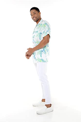 Image of Matchable Couple Hawaiian Shirt or Dress Signature Prints Orchid Breeze | Sold Individually; Matchable Couple Collection; Soft Comfortable Fabric; Signature Tropical Prints; Vacation Ready