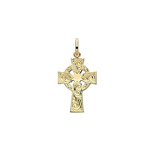 Pendentif femme croix or 375/1000 collier chaîne bijou or jaune 32mm*17mm WJS28264