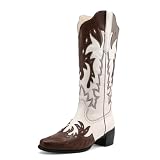 Alsoloveu Western Cowboy Boots for Women Knee High...