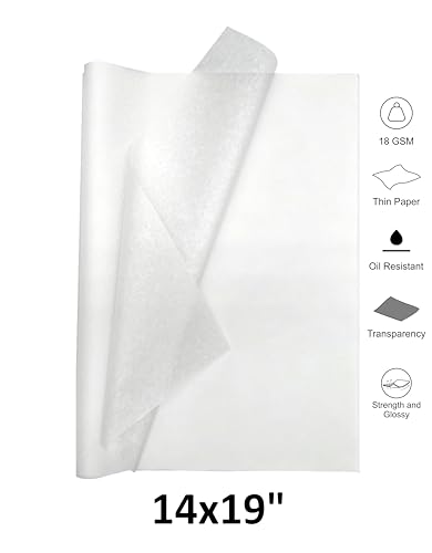 Image of TOWNBUS | 100 Nos of 18 GSM Glassine /Butter Paper Sheets,14 x 19 Inches Paper for Gift Wrapping Cloths,Storage stuffings,Packing of Sweets,Food Products,Arts and Crafts.