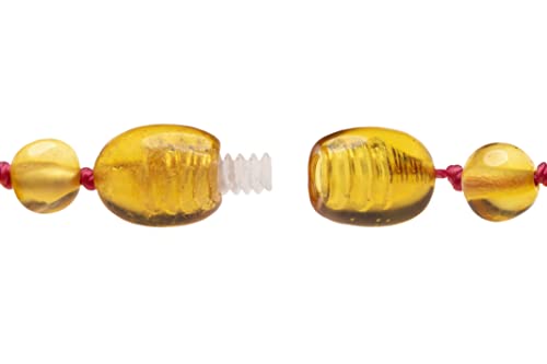 AmberSky Genuine Amber Necklace From Baltic Sea Made With Polished Honey & Red Agate 33 cm (13 Inches), Black4