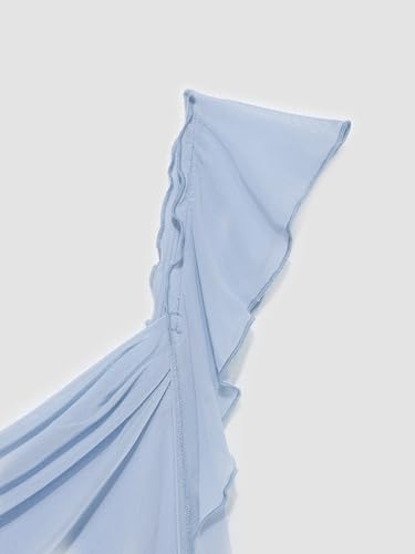 Image of CIDER Formal Dresses for Women Wedding Guest Dresses Summer Maxi Dress Sleeveless Mesh Ruffle Cocktail Dress Elegant Outfits