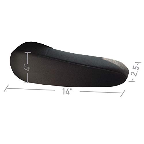 Image of FH Group Flat Cloth Fabric Armrest Cover Semi-Universal Fit, One Pair Black