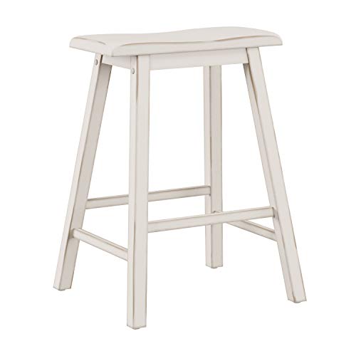 Hillsdale Moreno Wood Backless Counter Height Stool, 24" High, Sea White - Image 2