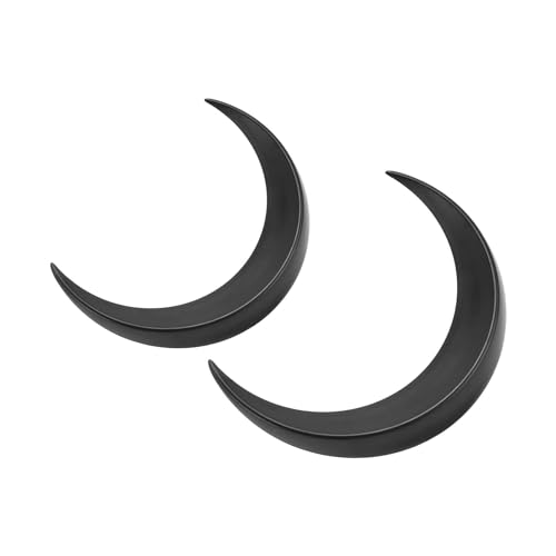 Naroote 2 Forchette per Capelli a Forma di Luna per Donne, Fermagli per Capelli a Forma di Luna Crescente, Accessorio Estetico per Celestiali per Lunghi e Spessi, Ideali per Chignon, Cosplay e (BLACK)
