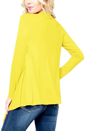 Image of Women's Drape Front Open Cardigan Long Sleeve (S-2X, Made in USA)
