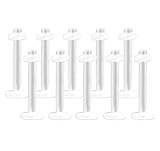 10 Pieces 14g Labret /Ear Flat Top Retainers 14 Gauge Clear Bioplast Lip Retainers 14G (1.6mm) - 10 Pieces