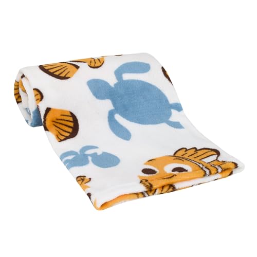 Image of Disney Finding Nemo Orange, Aqua & White Crush & Squirt Turtle Super Soft Baby Blanket, Orange, Aqua, White , 30x36 Inch (Pack of 1)