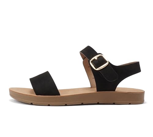 Image of Soda PLENTY ~ Women's Strappy Ankle Wrap Buckle Fashion Flat Sandals