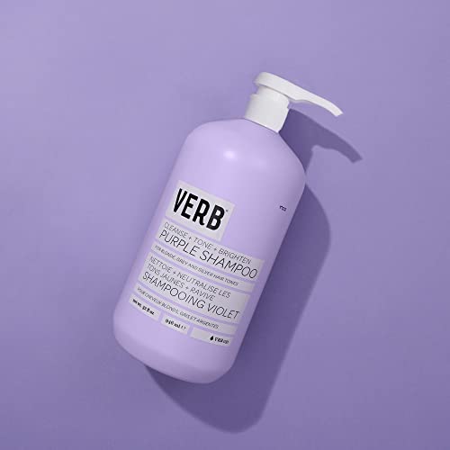 Verb Purple Shampoo - Vegan Toning Shampoo For Blonde, Grey And Silver Hair - Paraben Free With No Harmful Sulfates - Purple Color Corrector To Reduce Yellow Brassy Tones, 32 Fl Oz #TOP7
