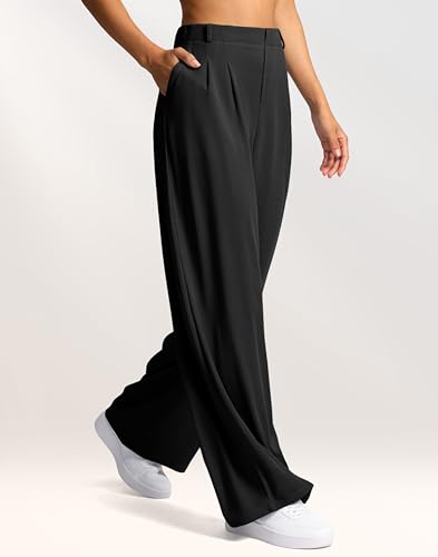 G Gradual Women's Wide Leg Pants High Waisted Waffle Knit Business Casual Slacks 2025 Office Dress Trousers Pants for Women2