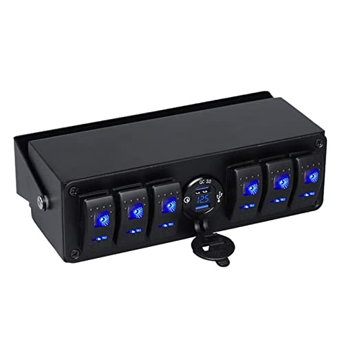 Panneau interrupteur pour camping-car et van aménagé avec voltmètre et chargeur USB 12V