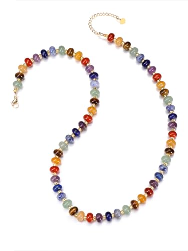 JSDDE 7 Chakra Crystal Necklace for Women Girls Healing Crystals Gemstone Beads Necklaces Jewelry Birthday Christmas Gifts
