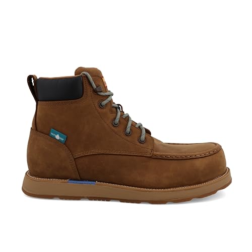 Image of Twisted X Men's 6 inch CellStretch Wedge Sole Boot, Moc Toe Nano Toe with CellStretch, Lion Tan, 8 M